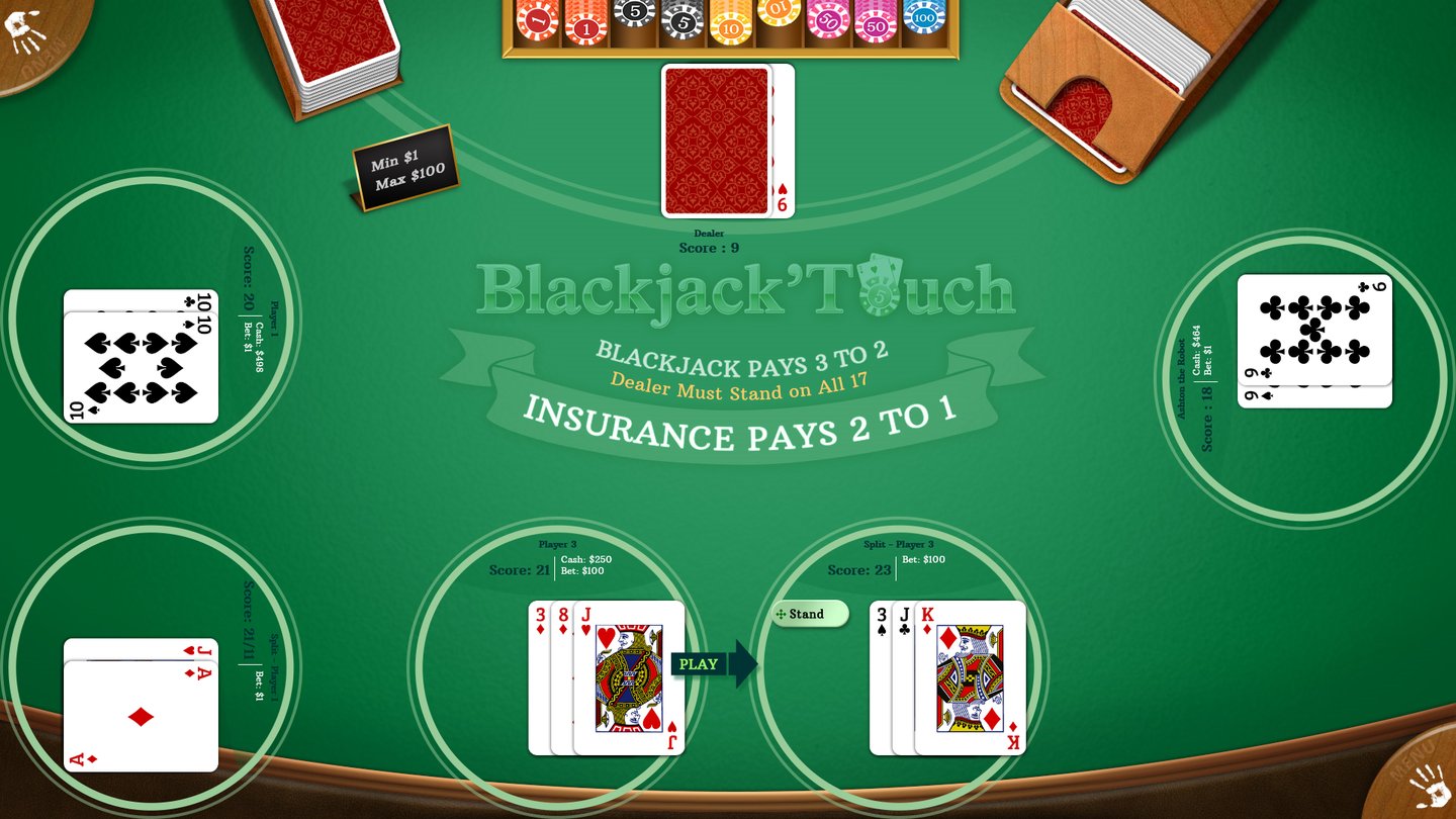 Blackjack’Touch game screenshot